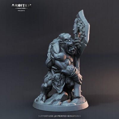 AKS2 Orc - 04  DnD Tabletop Pathfinder Heroquest Miniature detailed 28mm