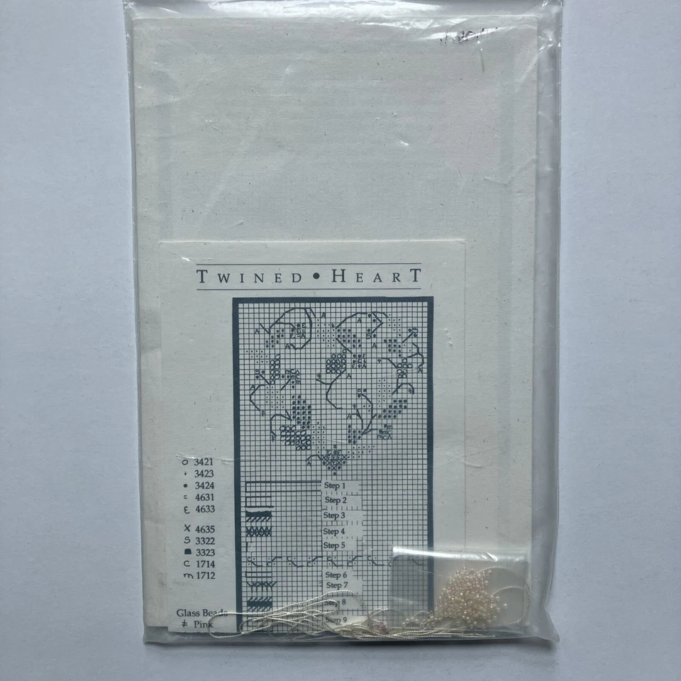 Vintage Shepherds Bush Twined Heart Counted Cross Stitch Pattern Leaflet 1993 - Image 2 of 2