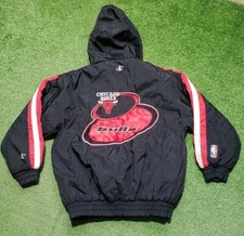 Chicago Bulls Jacket Sz Youth Med 10/12 Vtg 90s Logo Athletic Basketball Coat