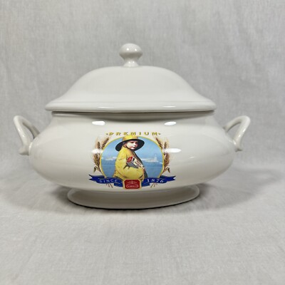 Vintage Ceramic Soup Bowl Nabisco 100th Anniversary Premium Tureen w/Spoon