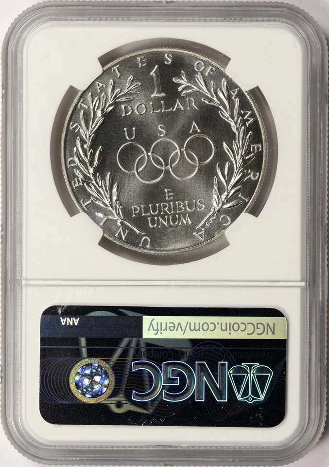 1988-D Olympics Commemorative Silver Dollar $1 NGC MS69 - Image 2 of 2