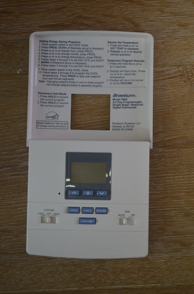 Termostato Braeburn 5050 7 días programable de una sola etapa calor/frío Foto 2 de 4
