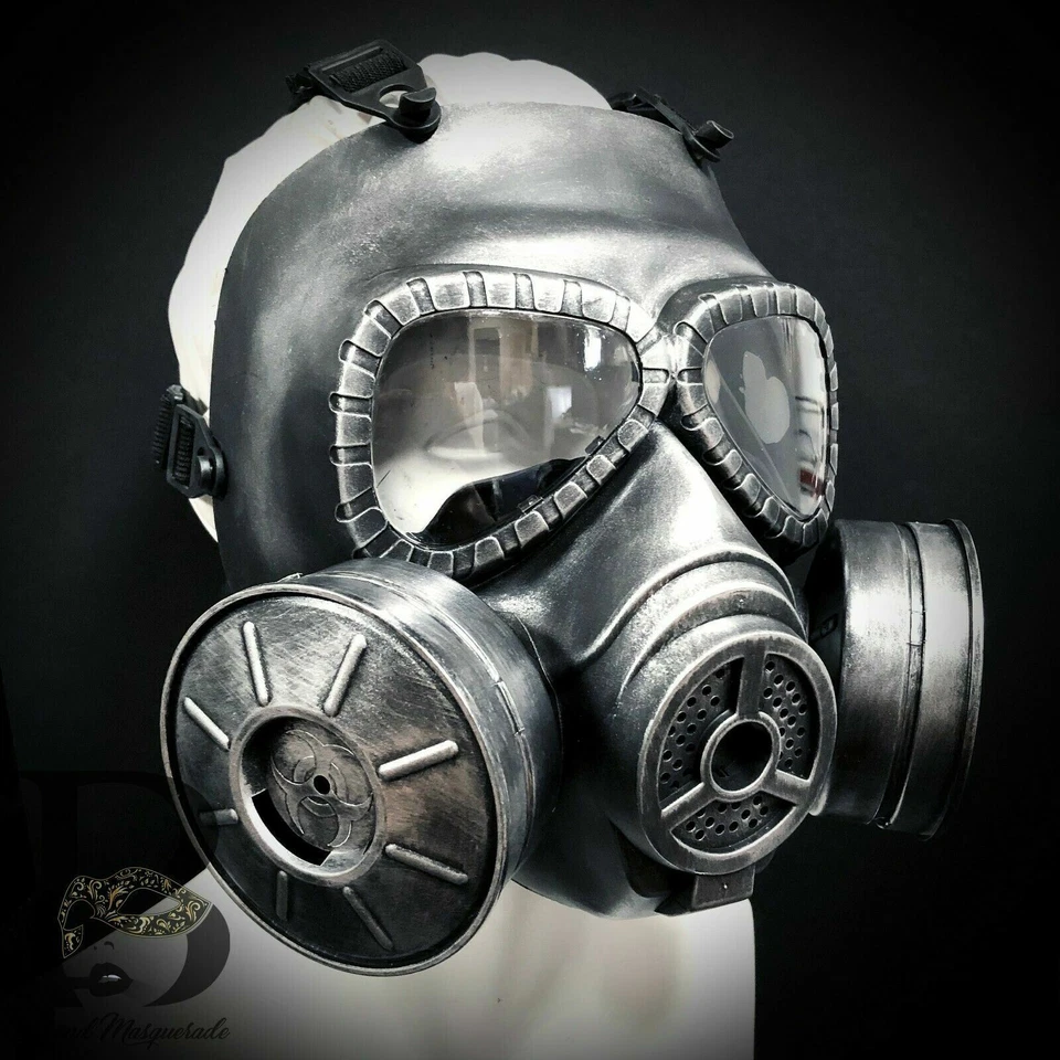 Steampunk Gas Mask Goth Halloween Costume Respirator Cosplay Goggles Mouth Mask - Image 2 of 3