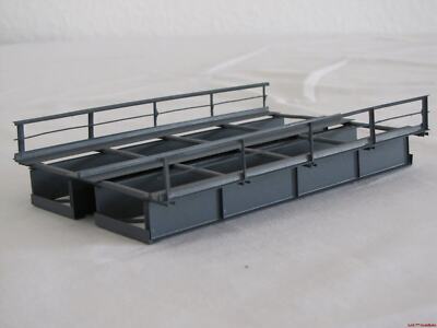 H0 T15-2 Blechträgerbrücke gerade 15cm grau zweigleisig Hack 12100