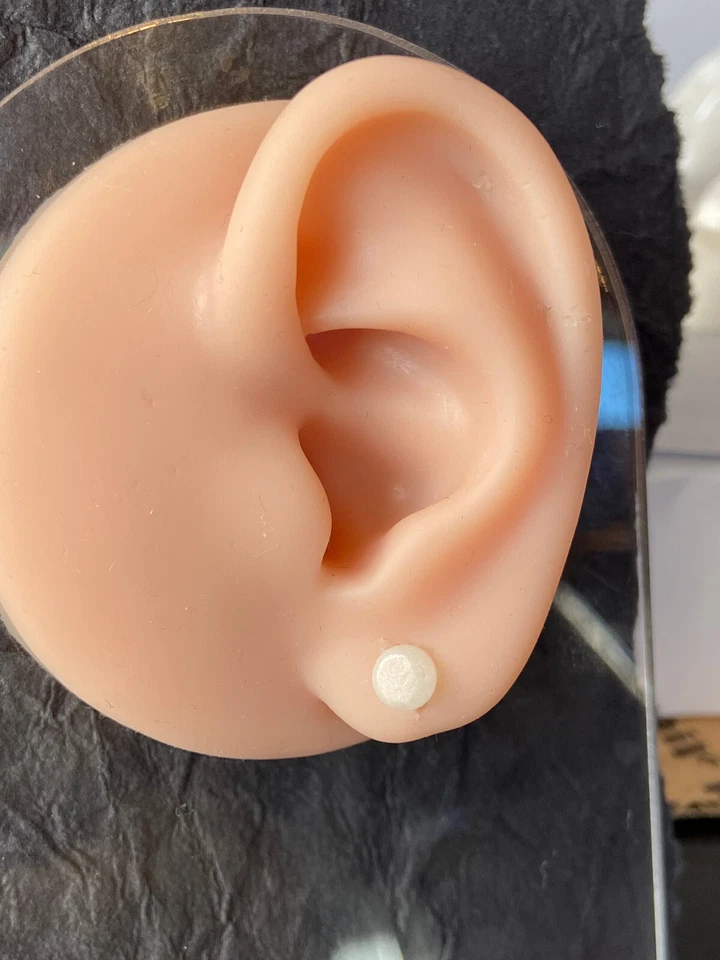 PAR de medidores de tapones de piedra orgánica de jade blanco - ¡hasta 38 mm disponibles! Foto 4 de 4