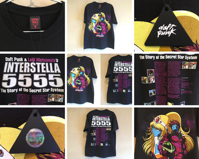 Rare Interstella 5555 T-shirt L① Daft Punk Anime Japan