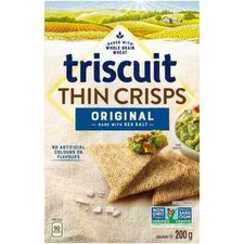 3 Boxes of Triscuit Thin Crisps, Original Snacking Crackers 200g Each