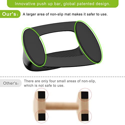 Push Up Bars, Pushup Stands With Thickened Soft Plastic Handle, Stable Black - Picture 3 of 8