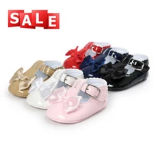 Infant Baby Boy Girl Soft Sole Crib Shoes Toddler Mary Jane Shoes Newborn to 18