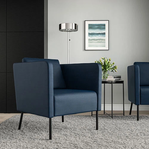 Navy blue cheap armchair ikea