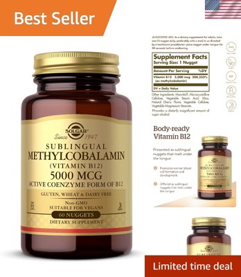 Bioidentical 5000 mcg Methylcobalamin Nuggets - Vegan, Gluten & Dairy-Free
