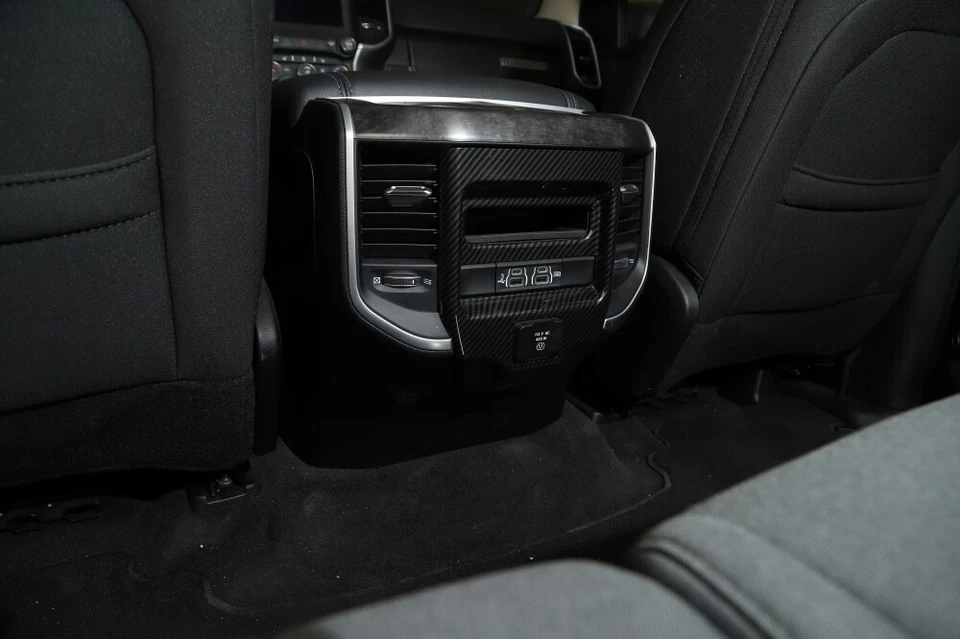 Rear Control Panel Air Vent Cover Trim For Dodge Ram 1500 2018-2020 Carbon Fiber Foto 3 de 4