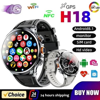 5G Android Smart Watch GPS Heart Rate Monitor HD Camera 1.95'' SIM WiFi CallView