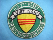 VIETNAM WAR PATCH, US NAVY 7th FLEET " READY POWER FOR PEACE "