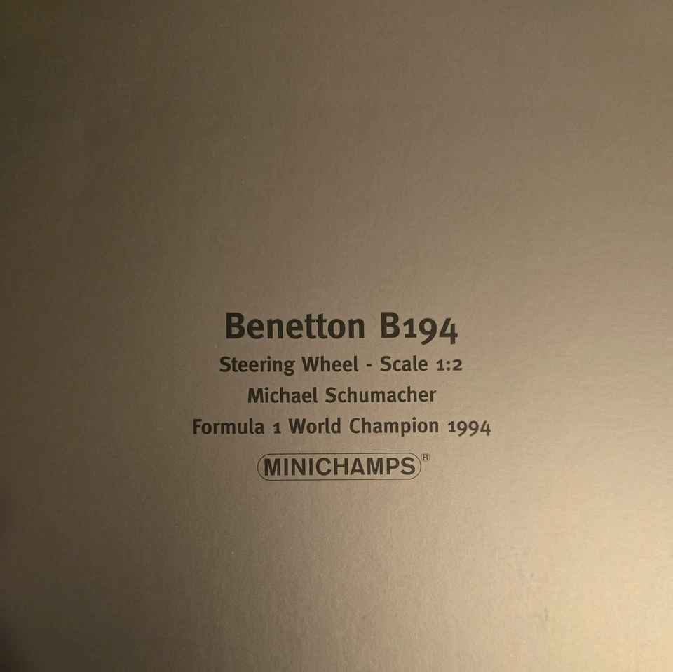 Minichamps 1/2 Scale Momo Steering Wheel Benetton Ford B194 Schumacher 1994 - Image 2 of 2
