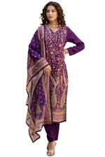 GoSriKi Women's Rayon Viscose Straight Printed Kurta with Pant & Dupatta