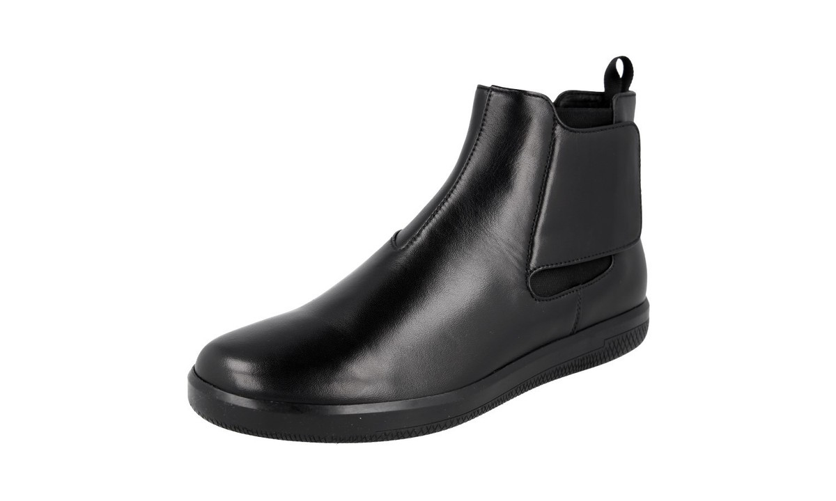 PRADA Leather TOBLACH Chelsea Boots High-Top Sneakers Booties - US