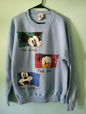 Vintage Disney Blue Size L Sweatshirt The Good- The Bad- The Goofy