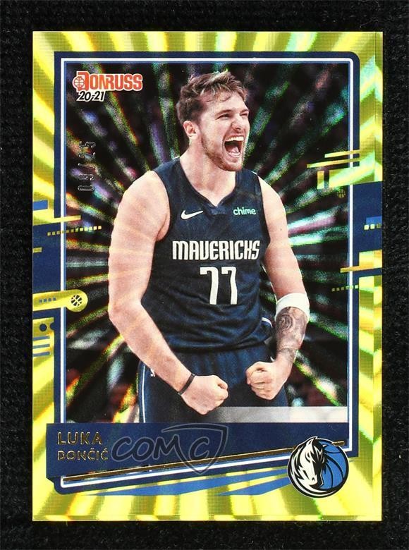 2020-21 Panini Donruss Yellow Laser 9/25 Luka Doncic #13 uq4