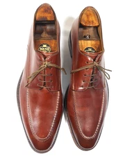 Santoni Made in Italy Mens Brown Apron Toe Derby Shoes US 9.5 D Excellent LOOK!!