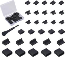 30X USB Dust Cover Port Plugs, 6 Types Silicone USB Cap Port Stopper for USB Typ