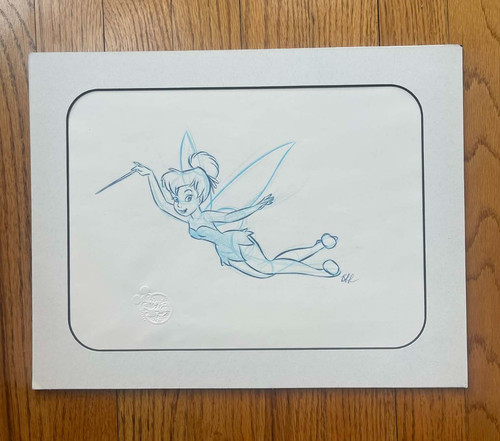 Disney Parks Tinkerbell Character Sketch Matted Hand Drawn Artist Signed