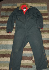 Vtg Zero Zone by Walls Men's L Short Black Insulated Work Jumpsuit Coveralls