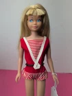 9” Vintage Mattel Barbie Skipper Doll 1960's Original Blonde Red Swimsuit P3