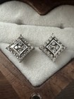 14K White Gold ~3/8CTW Diamond Square Cluster Earrings — photo 4