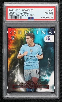 2022 Chronicles Base Premier League Red /199 Julian Alvarez PSA 8 Rookie RC 1j7s
