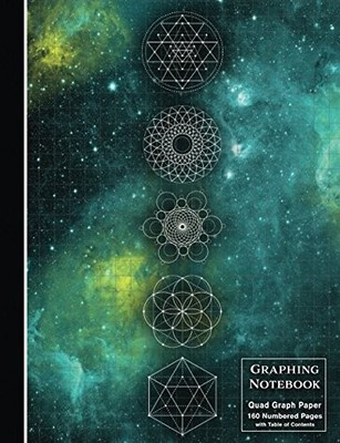 Graphing Notebook: Sacred Geometry Space Nebula Quad Rule Graph Paper - Composit