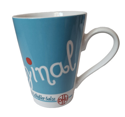 Kaffeebecher, Kaffeehaferl, Sammeltasse, Werbung, Schüßler-Salze, DHU, Könitz