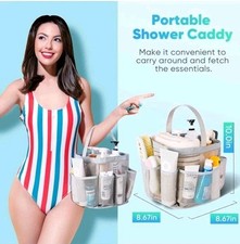 Mesh Shower Caddy Basket Portable Shower Bag Beach