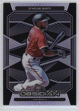2020 Panini Chronicles Obsidian Electric Etch Purple 45/99 Starling Marte 03xg