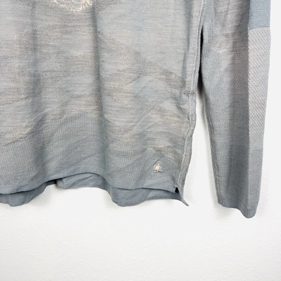 Top floral Smartwool para mujer grande intraknit 200 Merino capa base gris y rosa Foto 4 de 4