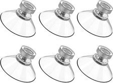 6pcs Screw Suction Cups Glass Pads 40mm Clear PVC Plastic Sucker...