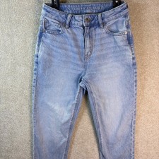American Eagle Mom Jeans Light Wash Women's Size 0 Short Fits 25x26 High Rise