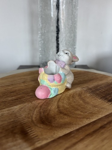 Vintage Ceramic Easter Bunny Taper Candle Holder – Pastel Spring Decor - Picture 4 of 8
