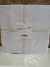 NWT Zara Home White Adjustable Queen Size Fitted Bottom Sheet 59” X 78.5”