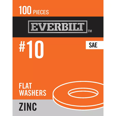 #ad #ad #10 Zinc Flat Washer 100 Pack $8.59