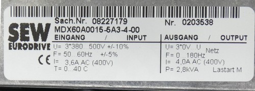 SEW Movidrive MDV60A0015-5A3-4-0T 8273367 + DFP21A +MDV + DBG11B-08 -used- - Bild 4 von 11