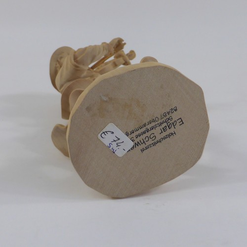 Figura de madera músico con violín talla de madera Edg. Oberammergau pesado 20 cm (46) - Imagen 7 de 7