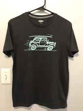 Old Navy Mens Gray Tshirt W/Teal Bronco & Surf Board Size Small