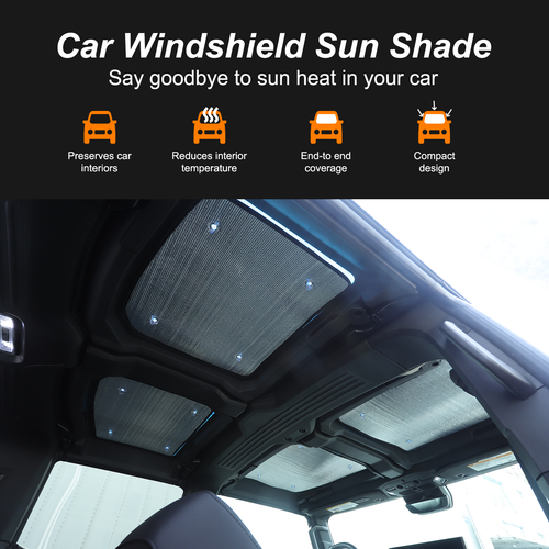 4PCS Glass Roof Sunshade Top Window Cover UV Sun Protection For Hummer EV 2024+ - Picture 3 of 7