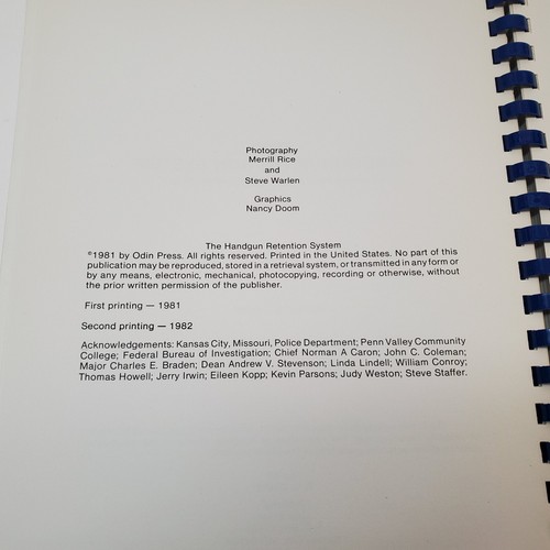Handgun Retention System James W. Lindell Odin Press 1982 2nd Printing Manual - Picture 8 of 15