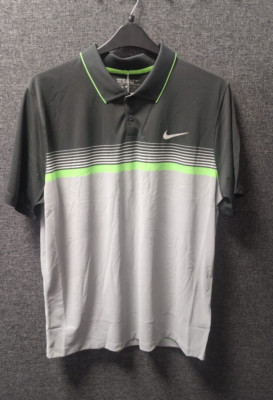 Nike Golf Slim Fit Polo Top Grau/Schwarz UK XL LN047 HH 06