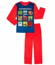 Super Mario Kart Basic Fleece Pajamas Sleepwear Boys PJ Set 4-5, 6-7, 8 or 10-12