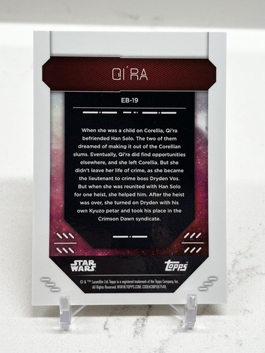 2023 Topps Star Wars Finest QI'RA Qira # /50 GOLD REFRACTOR SSP SP Emilia Clarke - Picture 2 of 2