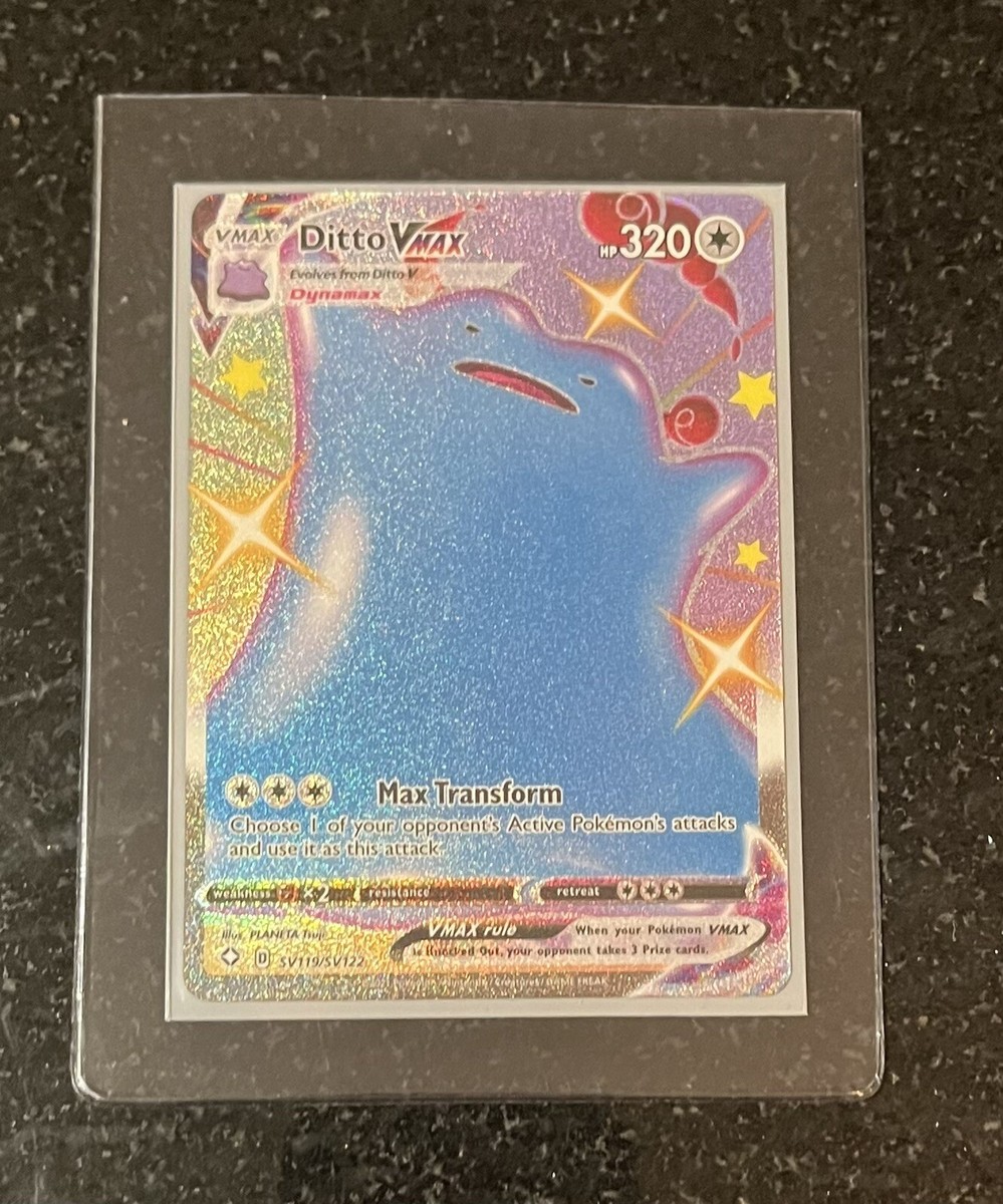 1x Pokmon Ditto VMAX SV119/SV122 Shining Fates Shiny Holo Rare NM