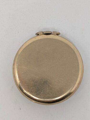 Vintage Bulova Open Face Pocket Watch Swiss Rolled 14K Gold Plated Case - Picture 4 of 6